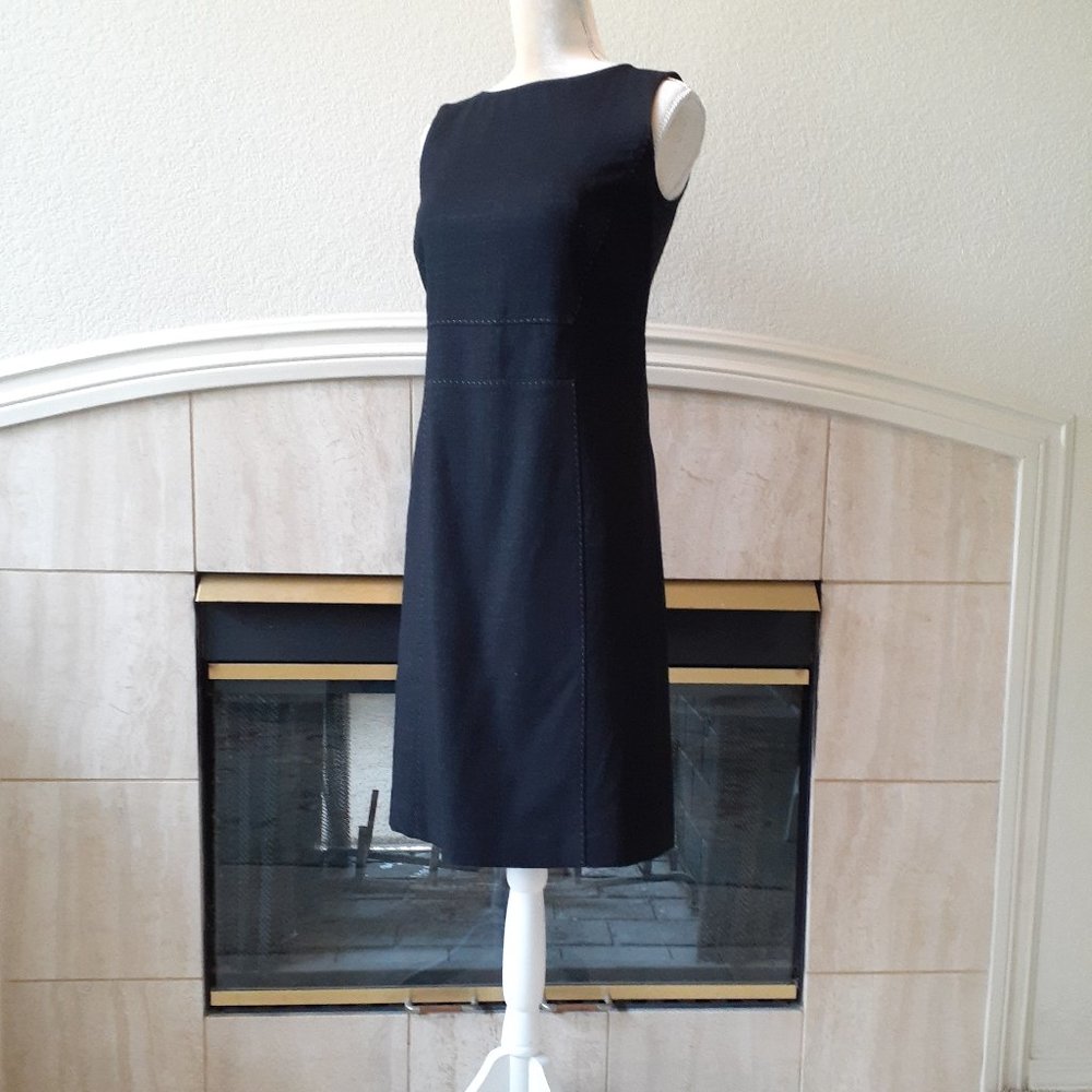 Lafayette 148 Wool Black Sheath Dress